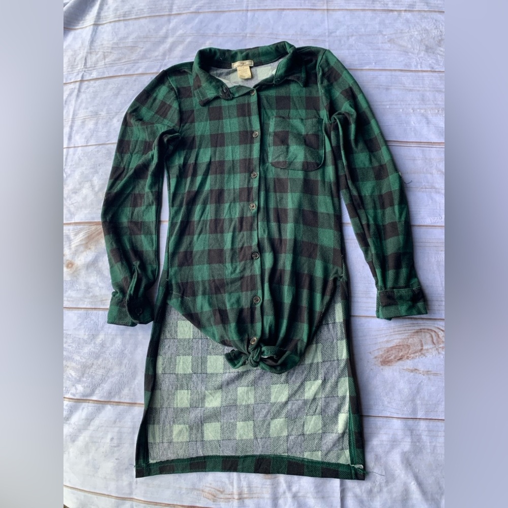 NYC Green and Black Plaid Shirt Size S